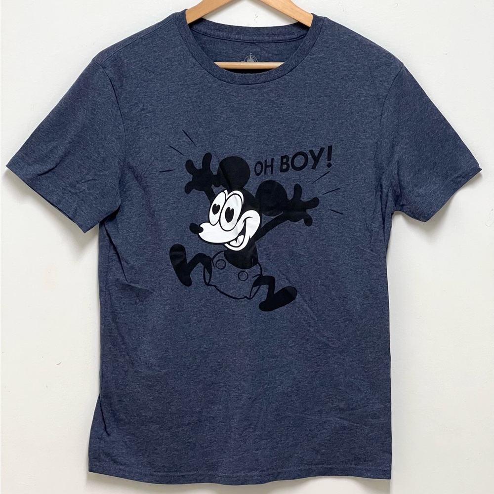 Disney Store Men's Mickey Mouse Oh Boy! Gray T-Shirt Size S